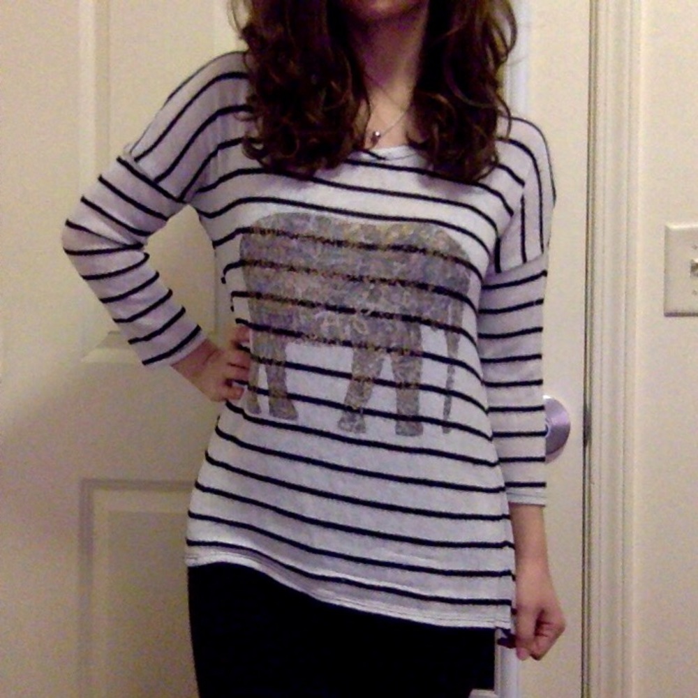 Striped Elephant Long Sleeve Shirt